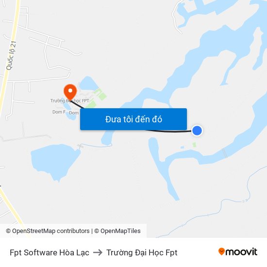 Fpt Software Hòa Lạc to Trường Đại Học Fpt map