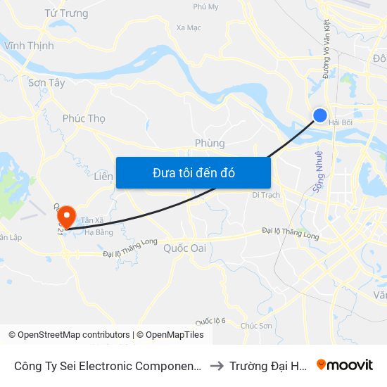 Công Ty Sei Electronic Components Việt Nam to Trường Đại Học Fpt map