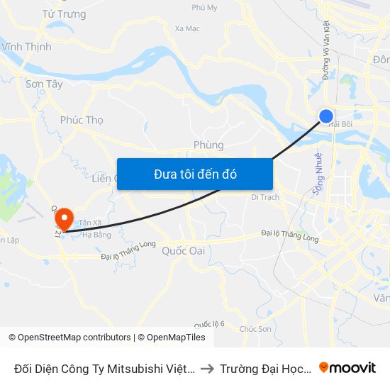 Đối Diện Công Ty Mitsubishi Việt Nam to Trường Đại Học Fpt map