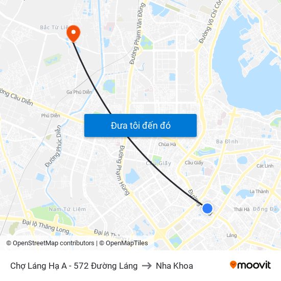 Chợ Láng Hạ A - 572 Đường Láng to Nha Khoa map