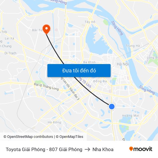 Toyota Giải Phóng - 807 Giải Phóng to Nha Khoa map