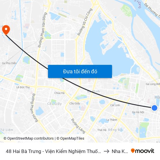 48 Hai Bà Trưng - Viện Kiểm Nghiệm Thuốc Trung Ương to Nha Khoa map