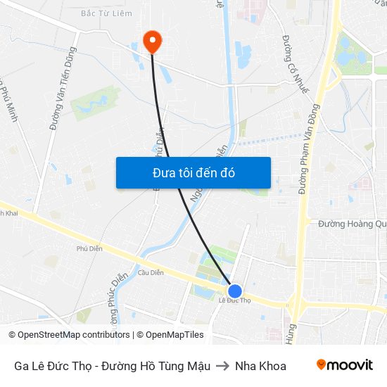 Ga Lê Đức Thọ - Đường Hồ Tùng Mậu to Nha Khoa map