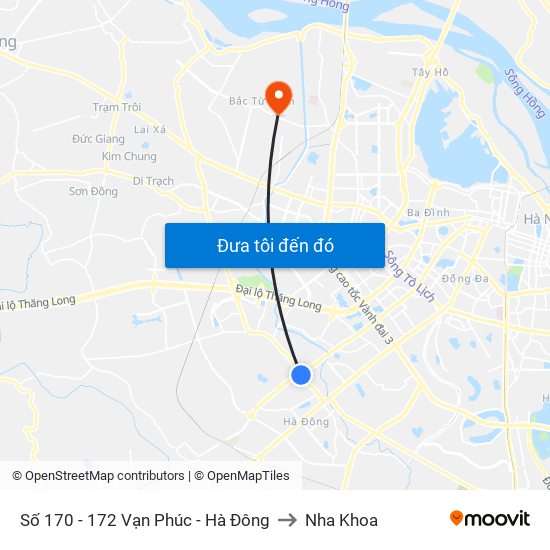 Số 170 - 172 Vạn Phúc - Hà Đông to Nha Khoa map