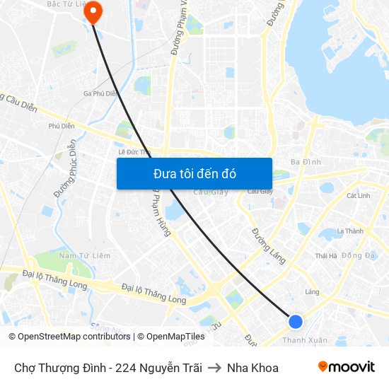 Chợ Thượng Đình - 224 Nguyễn Trãi to Nha Khoa map