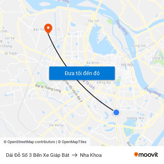 Dải Đỗ Số 3 Bến Xe Giáp Bát to Nha Khoa map