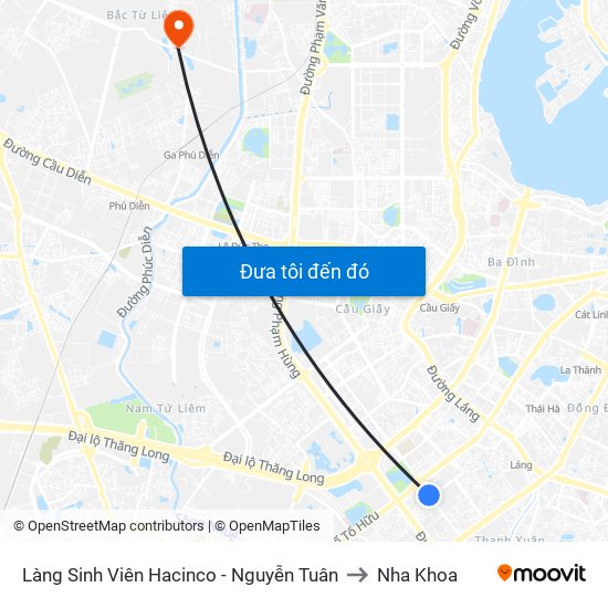 Làng Sinh Viên Hacinco - Nguyễn Tuân to Nha Khoa map