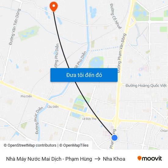 Nhà Máy Nước Mai Dịch - Phạm Hùng to Nha Khoa map