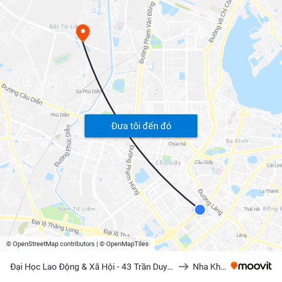 Đại Học Lao Động & Xã Hội - 43 Trần Duy Hưng to Nha Khoa map