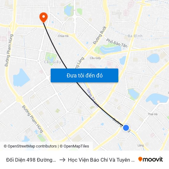 Đối Diện 498 Đường Láng to Học Viện Báo Chí Và Tuyên Truyền map