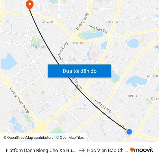 Flatfom Dành Riêng Cho Xe Buýt Trước Nhà 45 Đường Láng to Học Viện Báo Chí Và Tuyên Truyền map