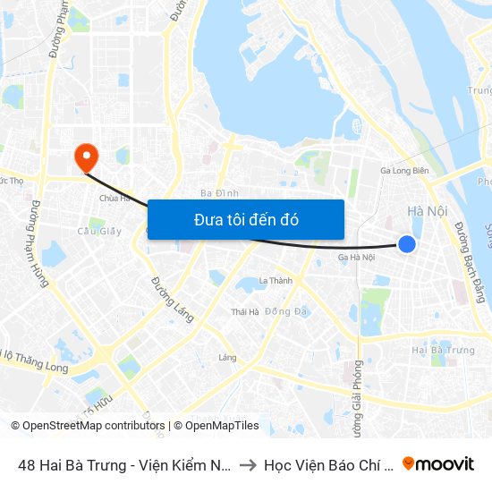 48 Hai Bà Trưng - Viện Kiểm Nghiệm Thuốc Trung Ương to Học Viện Báo Chí Và Tuyên Truyền map