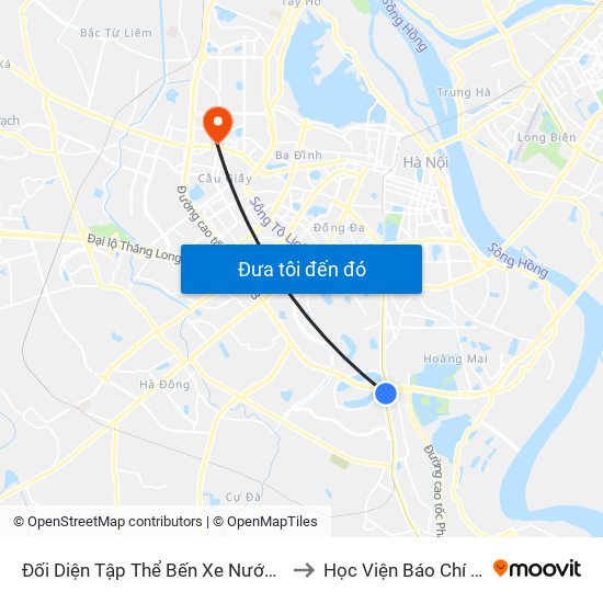 Đối Diện Tập Thể Bến Xe Nước Ngầm Hà Nội - Ngọc Hồi to Học Viện Báo Chí Và Tuyên Truyền map