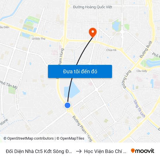 Đối Diện Nhà Ct5 Kđt Sông Đà Mỹ Đình - Phạm Hùng to Học Viện Báo Chí Và Tuyên Truyền map