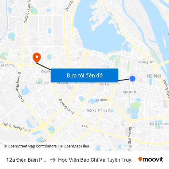 12a Điện Biên Phủ to Học Viện Báo Chí Và Tuyên Truyền map