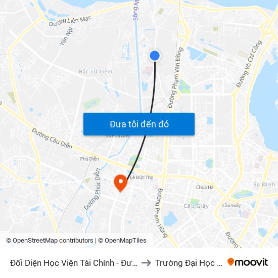 Đối Diện Học Viện Tài Chính - Đường Đức Thắng to Trường Đại Học Hòa Bình map