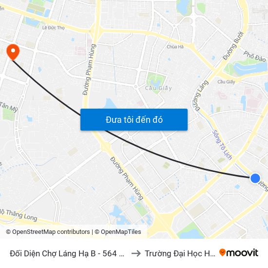 Đối Diện Chợ Láng Hạ B - 564 Đường Láng to Trường Đại Học Hòa Bình map