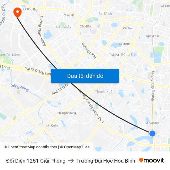 Đối Diện 1251 Giải Phóng to Trường Đại Học Hòa Bình map