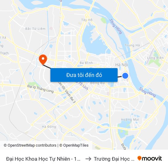 Đại Học Khoa Học Tự Nhiên - 19 Lê Thánh Tông to Trường Đại Học Hòa Bình map