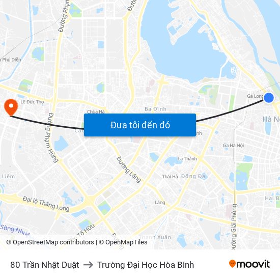 80 Trần Nhật Duật to Trường Đại Học Hòa Bình map