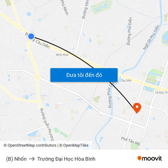 (B) Nhổn to Trường Đại Học Hòa Bình map