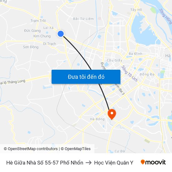 Hè Giữa Nhà Số 55-57 Phố Nhổn to Học Viện Quân Y map