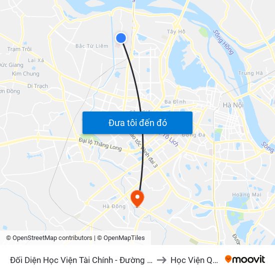 Đối Diện Học Viện Tài Chính - Đường Đức Thắng to Học Viện Quân Y map