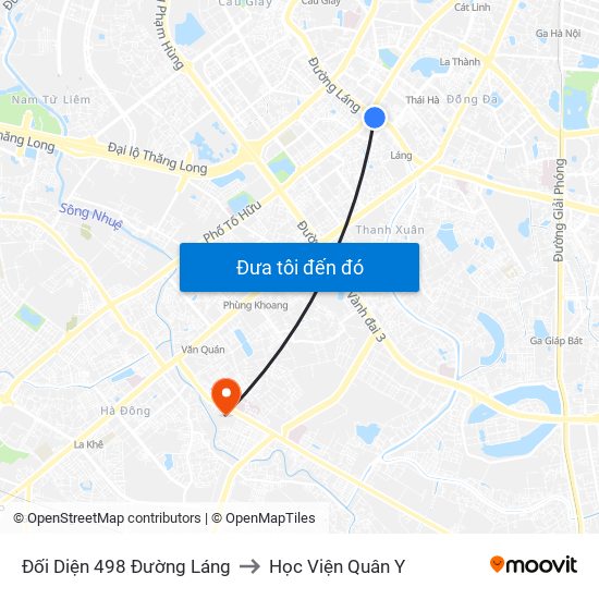 Đối Diện 498 Đường Láng to Học Viện Quân Y map