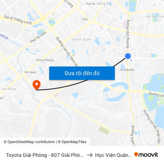 Toyota Giải Phóng - 807 Giải Phóng to Học Viện Quân Y map