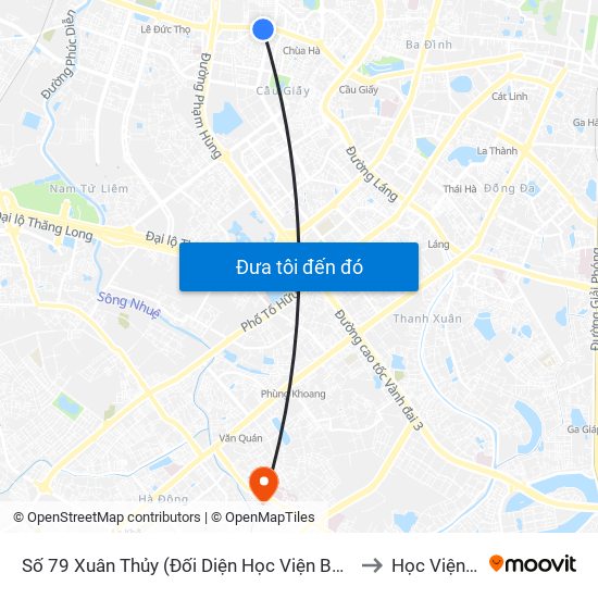 Số 79 Xuân Thủy (Đối Diện Học Viện Báo Chí Và Tuyên Truyền) to Học Viện Quân Y map