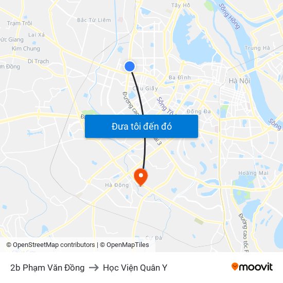 2b Phạm Văn Đồng to Học Viện Quân Y map
