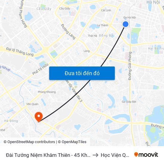 Đài Tưởng Niệm Khâm Thiên - 45 Khâm Thiên to Học Viện Quân Y map