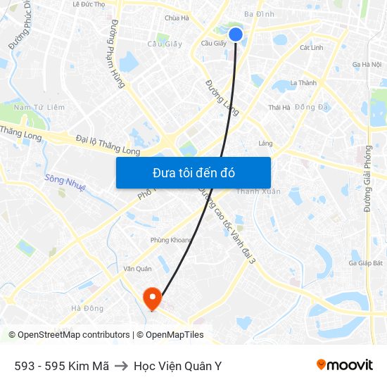 593 - 595 Kim Mã to Học Viện Quân Y map