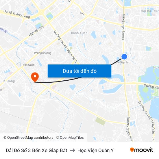 Dải Đỗ Số 3 Bến Xe Giáp Bát to Học Viện Quân Y map