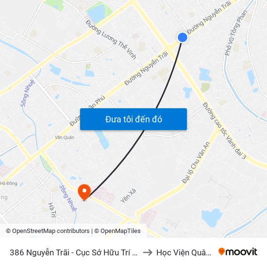 386 Nguyễn Trãi - Cục Sở Hữu Trí Tuệ to Học Viện Quân Y map