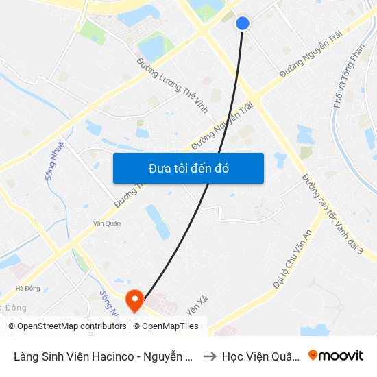 Làng Sinh Viên Hacinco - Nguyễn Tuân to Học Viện Quân Y map