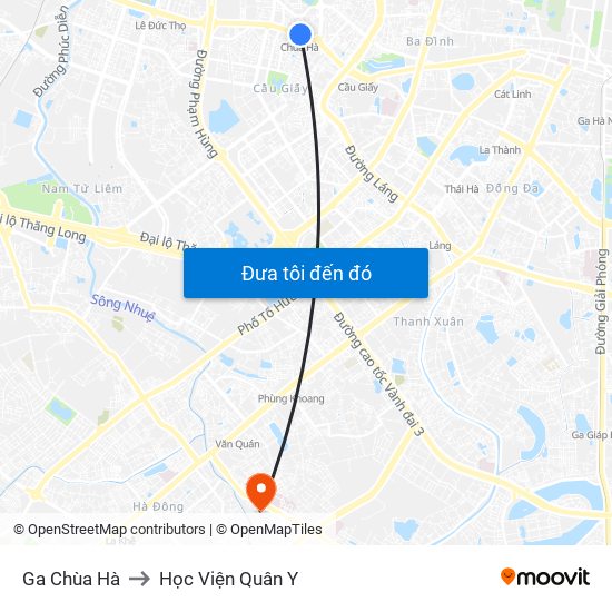 Ga Chùa Hà to Học Viện Quân Y map