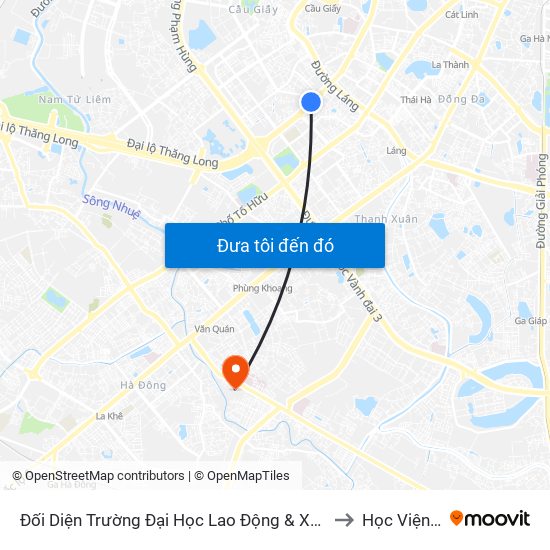 Đối Diện Trường Đại Học Lao Động & Xã Hội - 48 Trần Duy Hưng to Học Viện Quân Y map