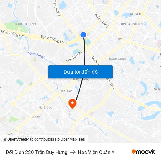 Đối Diện 220 Trần Duy Hưng to Học Viện Quân Y map