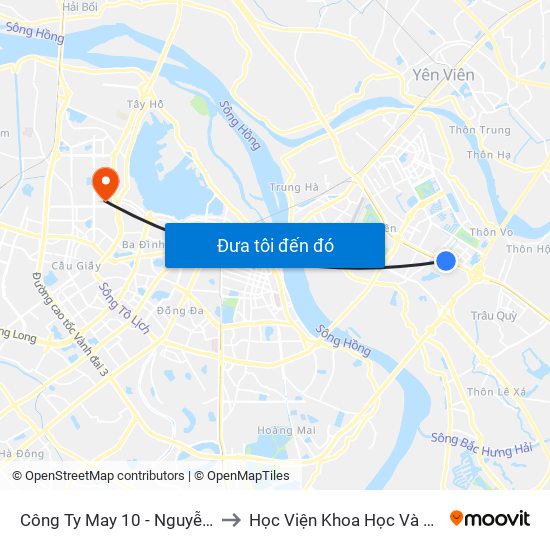 Công Ty May 10 - Nguyễn Văn Linh to Học Viện Khoa Học Và Công Nghệ map