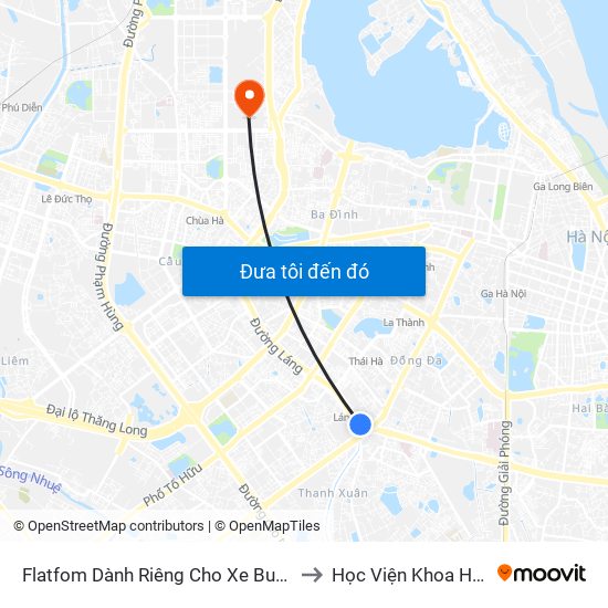 Flatfom Dành Riêng Cho Xe Buýt Trước Nhà 45 Đường Láng to Học Viện Khoa Học Và Công Nghệ map