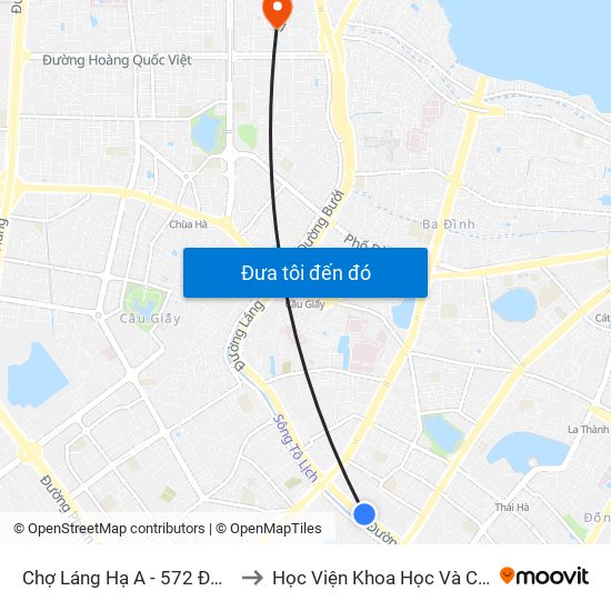 Chợ Láng Hạ A - 572 Đường Láng to Học Viện Khoa Học Và Công Nghệ map