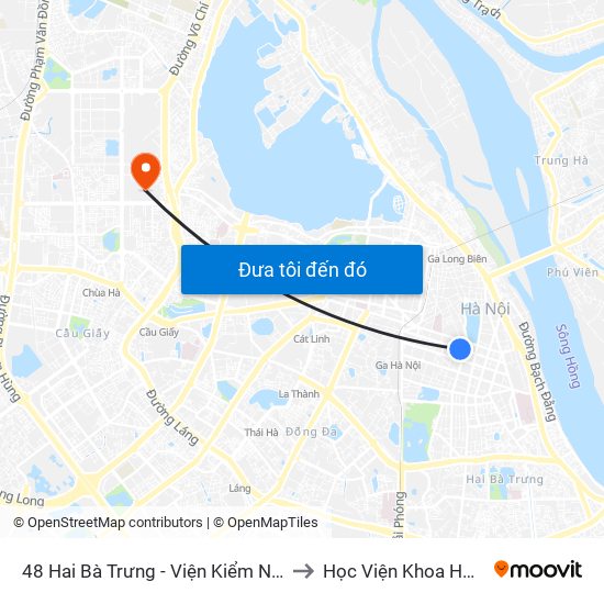 48 Hai Bà Trưng - Viện Kiểm Nghiệm Thuốc Trung Ương to Học Viện Khoa Học Và Công Nghệ map