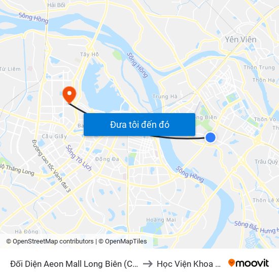 Đối Diện Aeon Mall Long Biên (Cột Điện T4a/2a-B Đường Cổ Linh) to Học Viện Khoa Học Và Công Nghệ map