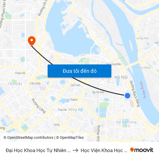 Đại Học Khoa Học Tự Nhiên - 19 Lê Thánh Tông to Học Viện Khoa Học Và Công Nghệ map