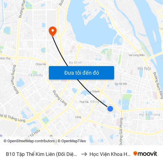 B10 Tập Thể Kim Liên (Đối Diện Ngõ 46b Phạm Ngọc Thạch) to Học Viện Khoa Học Và Công Nghệ map
