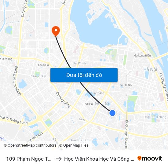 109 Phạm Ngọc Thạch to Học Viện Khoa Học Và Công Nghệ map