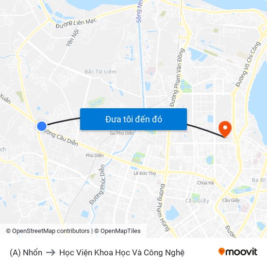 (A) Nhổn to Học Viện Khoa Học Và Công Nghệ map