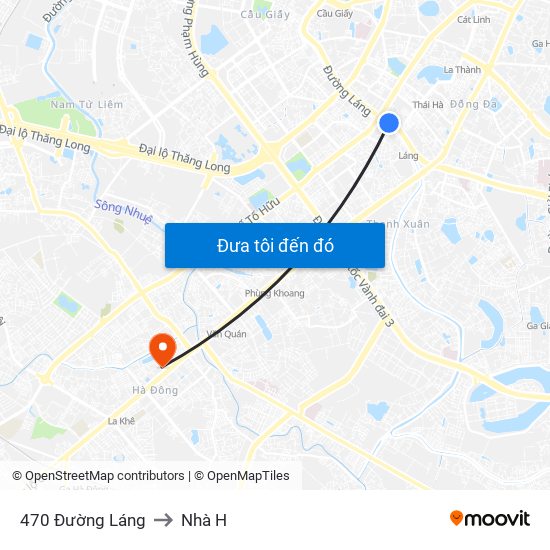 470 Đường Láng to Nhà H map