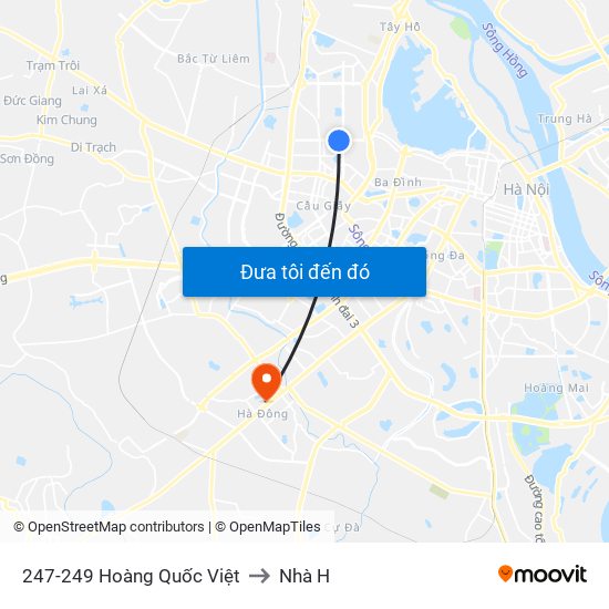247-249 Hoàng Quốc Việt to Nhà H map